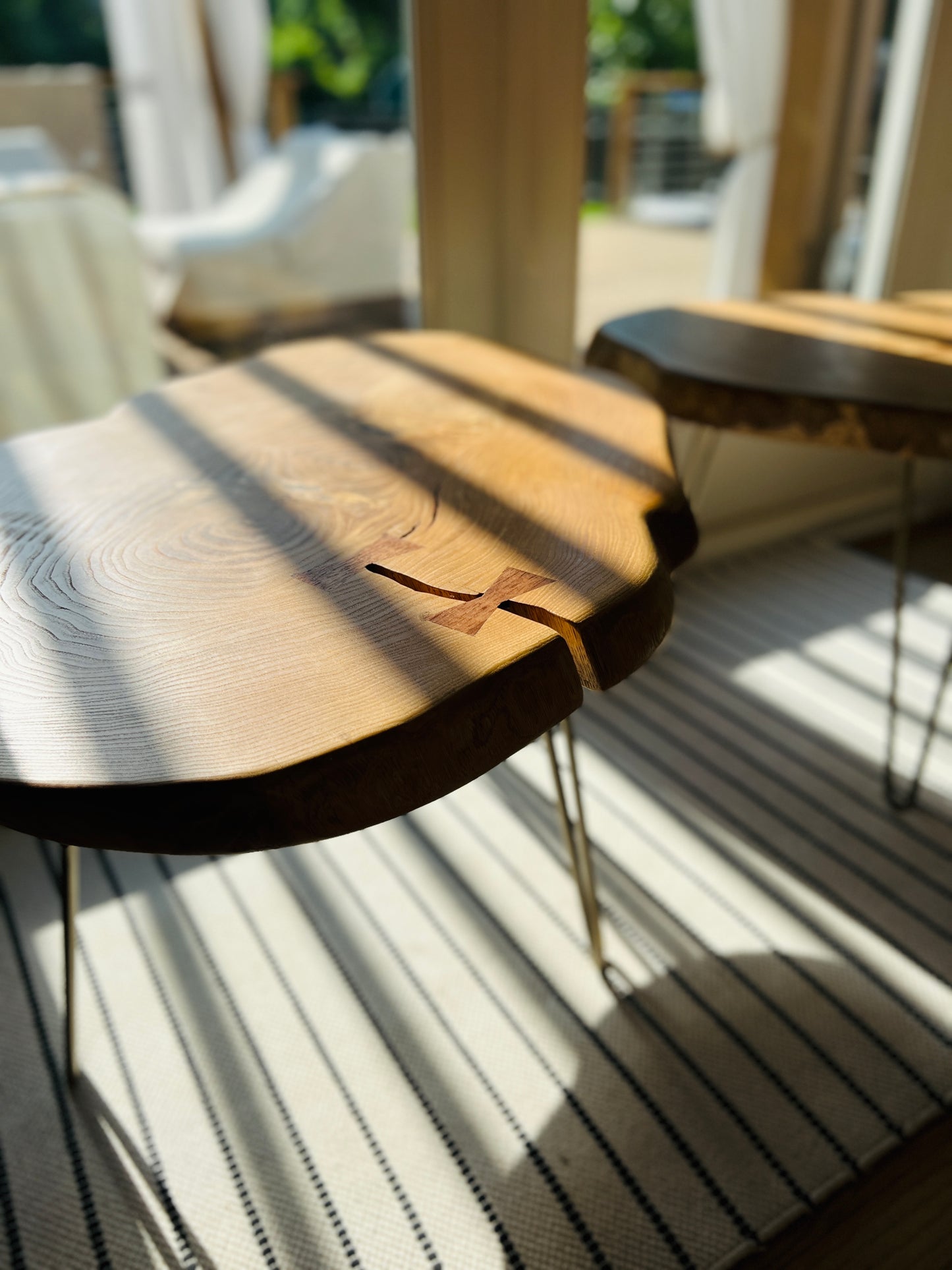 Handcrafted Chestnut Oak Side Tables