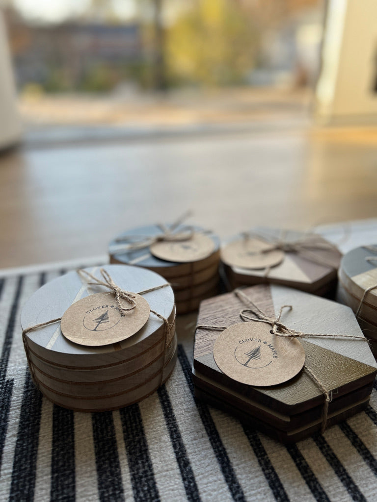 Hand-Painted Wooden Coasters