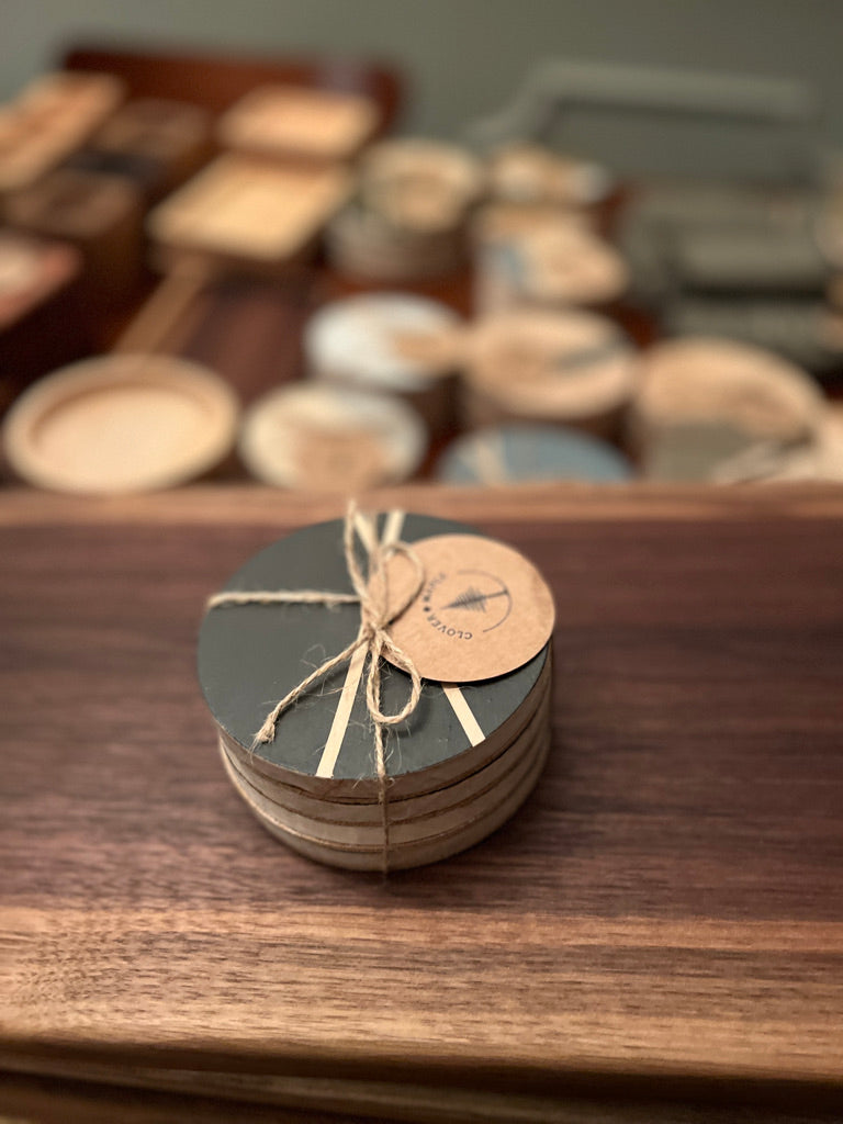 Hand-Painted Wooden Coasters