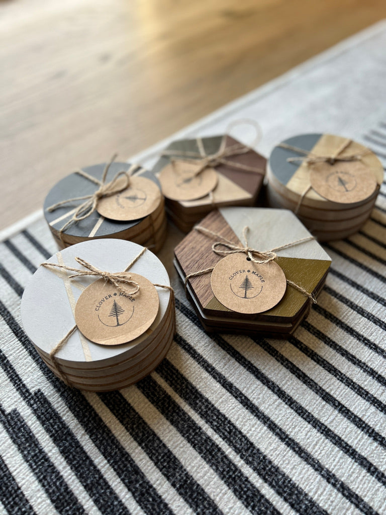 Hand-Painted Wooden Coasters