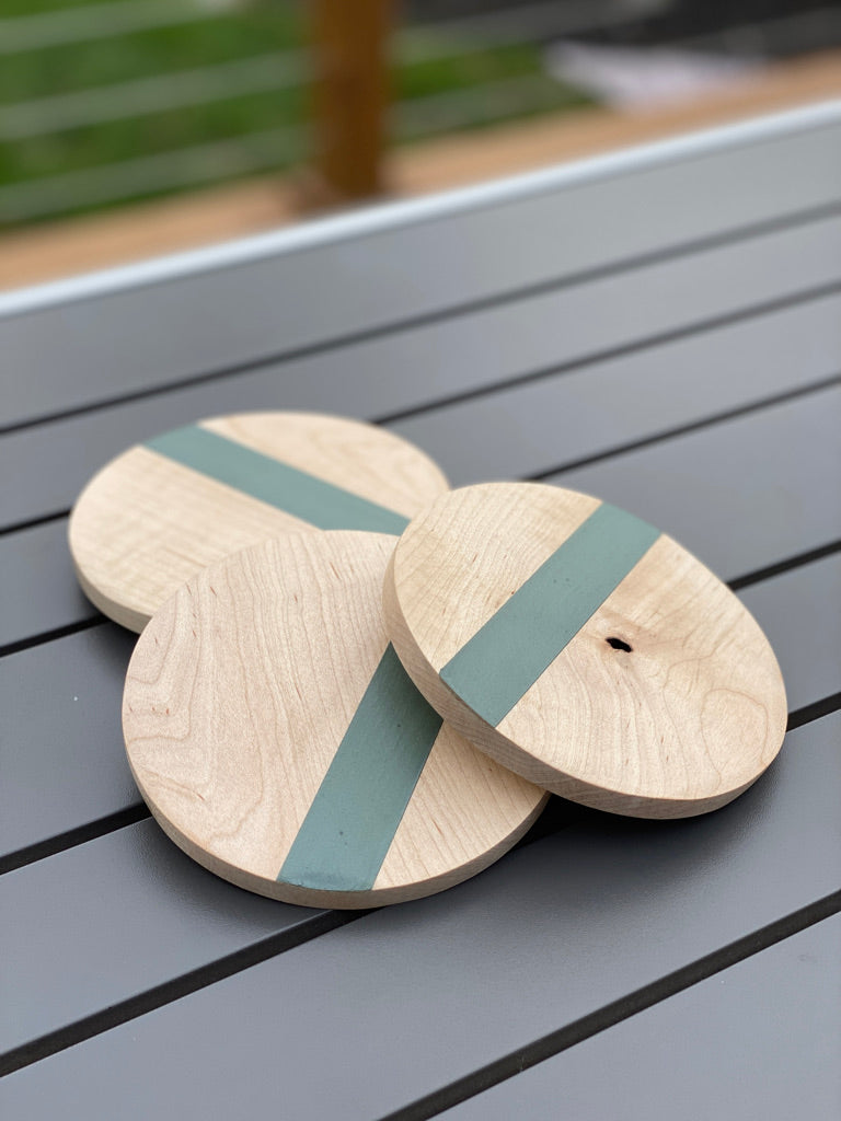 Hand-Painted Wooden Coasters