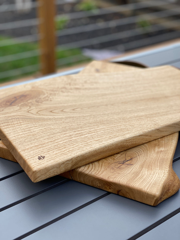 Live-Edge Knotted Serving Board with Leather Handle