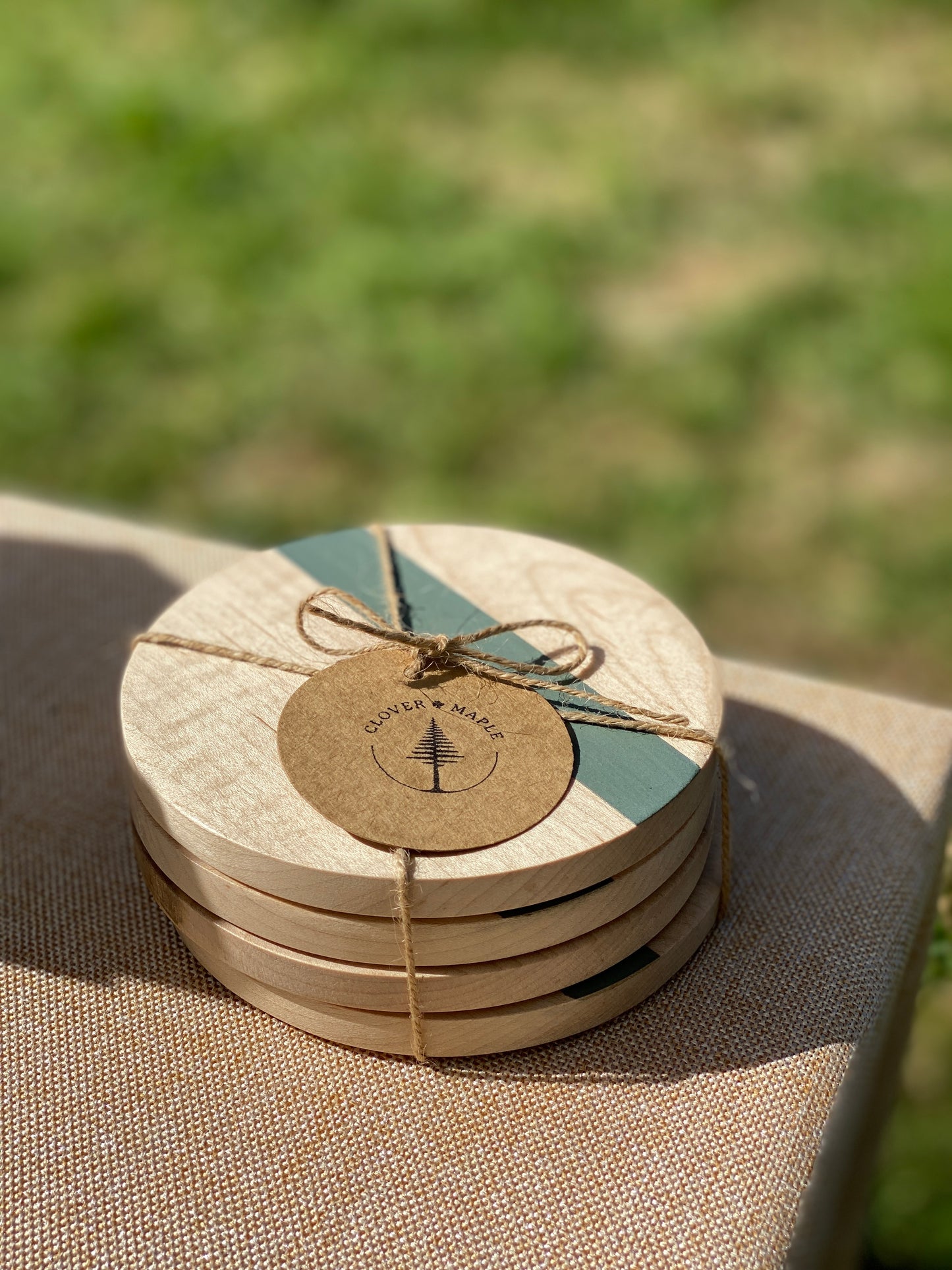 Hand-Painted Wooden Coasters