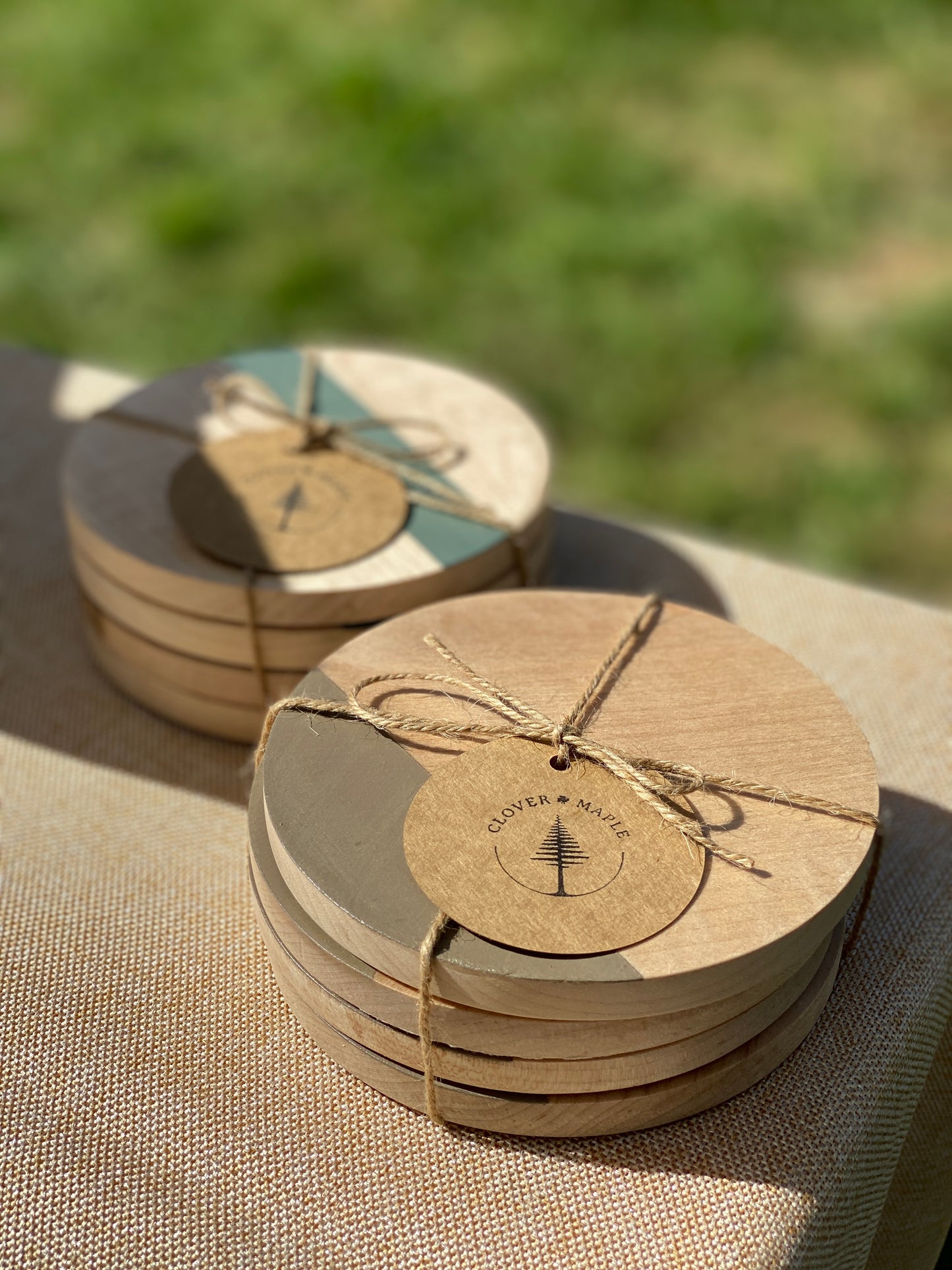 Hand-Painted Wooden Coasters